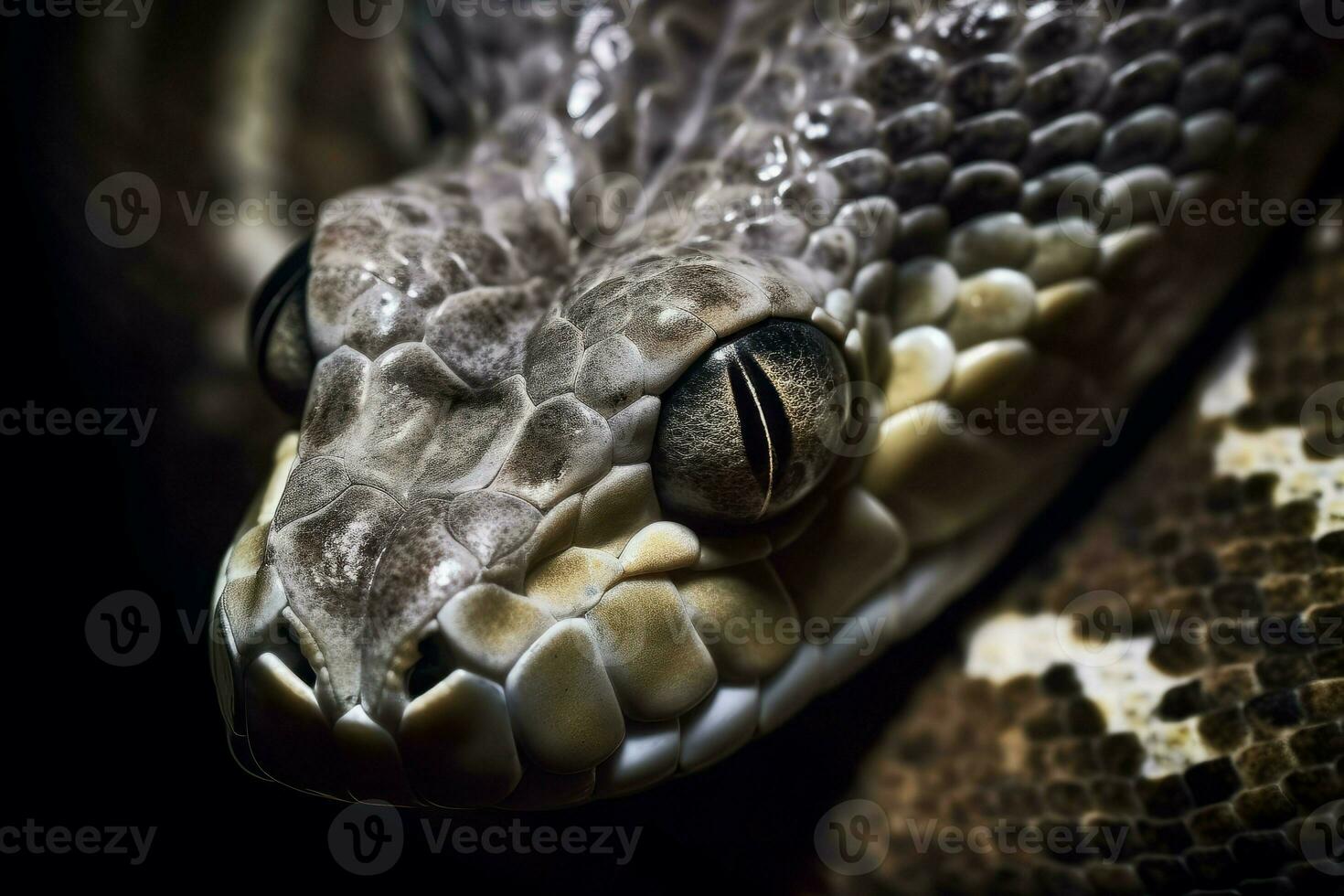 Phyton snake closeup. Generate Ai photo