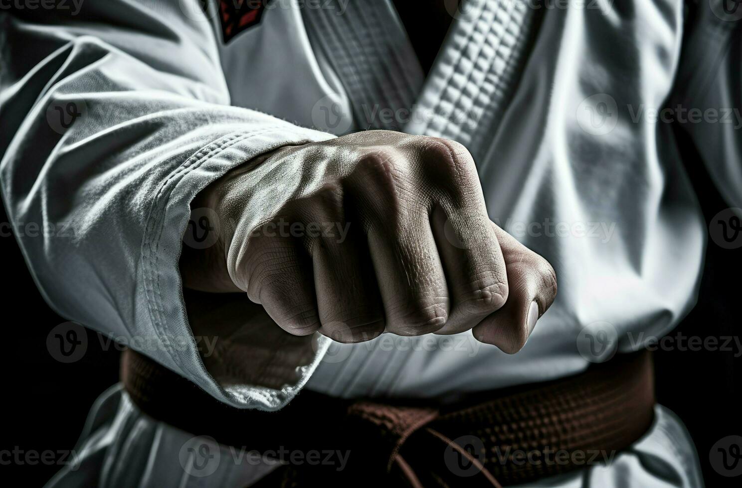 Taekwondo closeup. Generate Ai photo