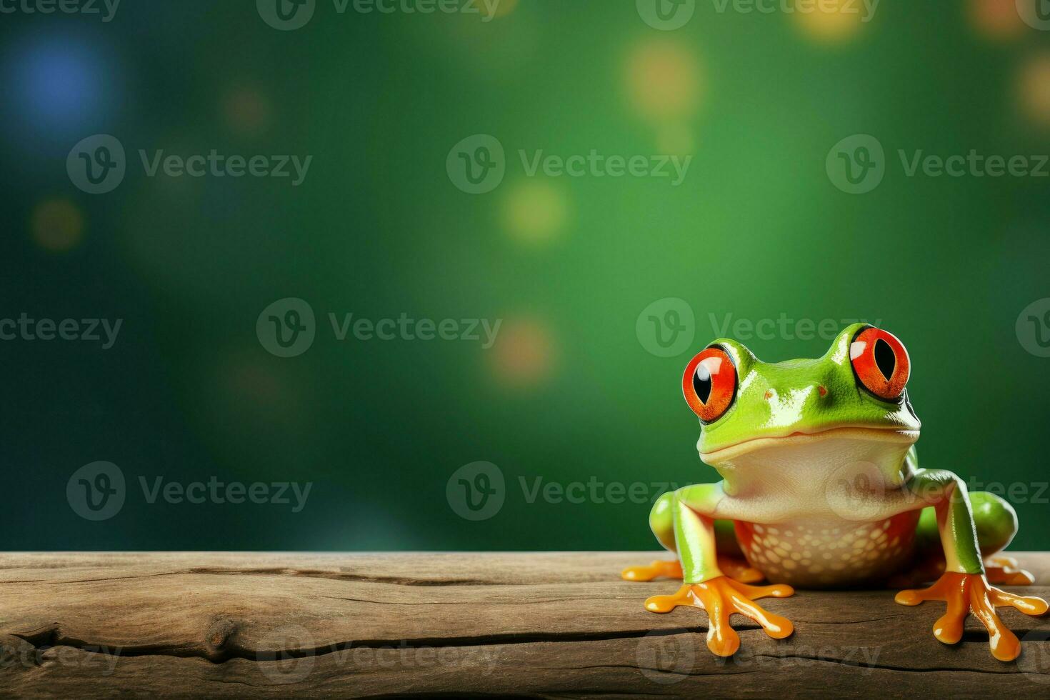 Green Frog reptile mockup. Generate Ai photo