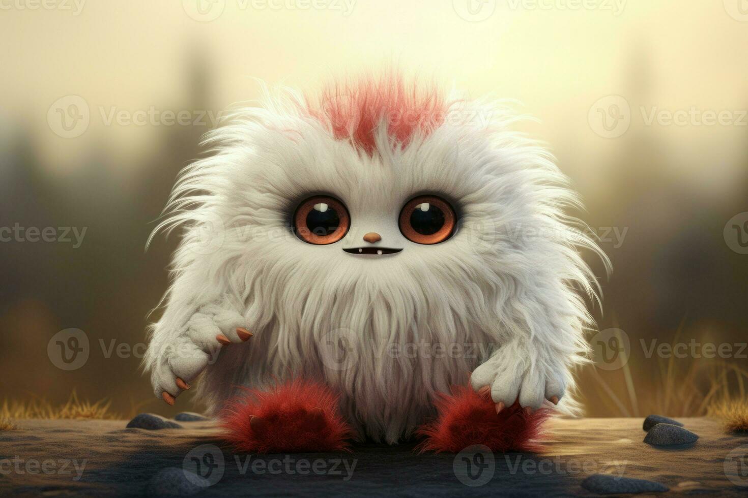Soft Fuzzy cute beasty. Generate Ai photo