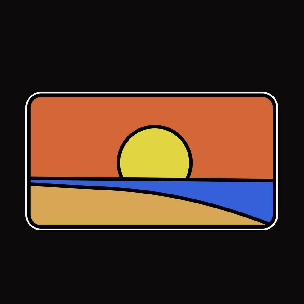 Beach illustration simple logo vector