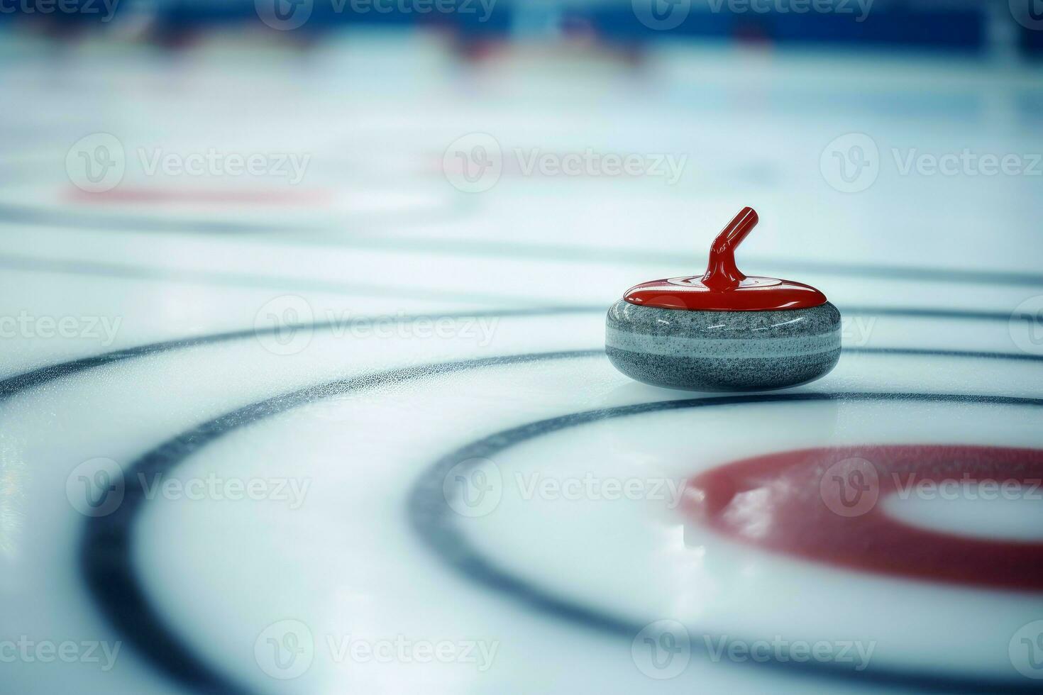 Curling sport closeup game. Generate Ai photo