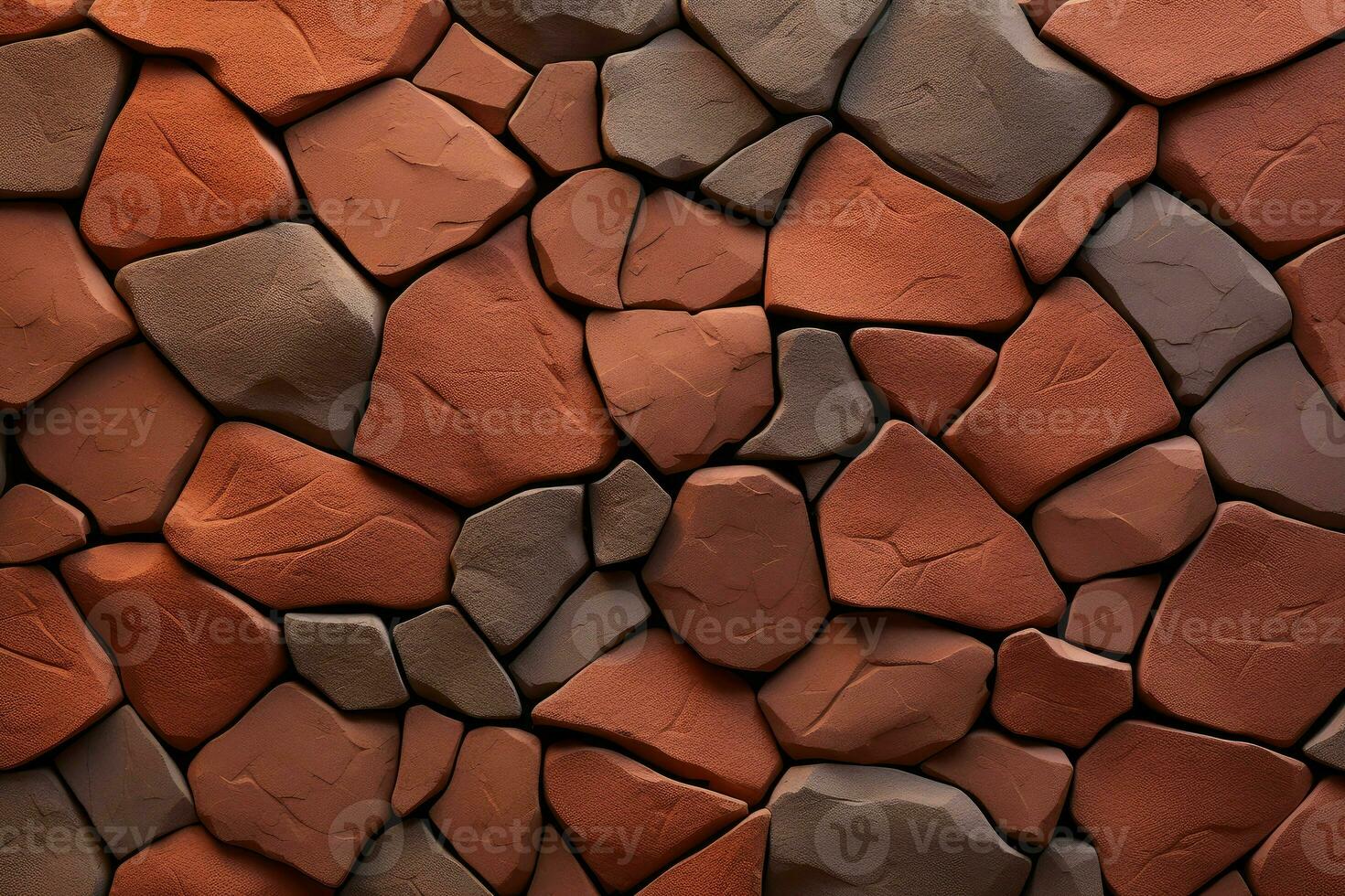 Terracotta stones design. Generate Ai photo