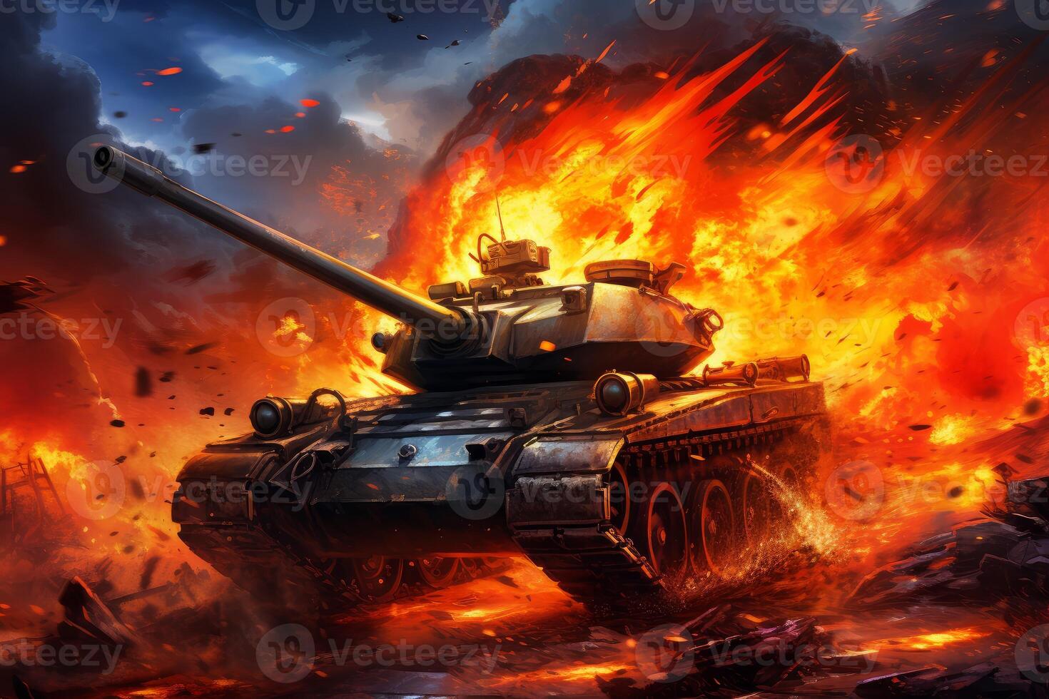 Usa tank fire. Generate Ai 30811989 Stock Photo at Vecteezy