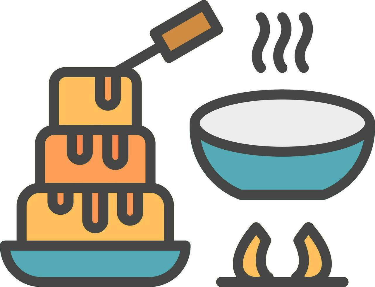 Chocolate Fondue Vector Icon Design