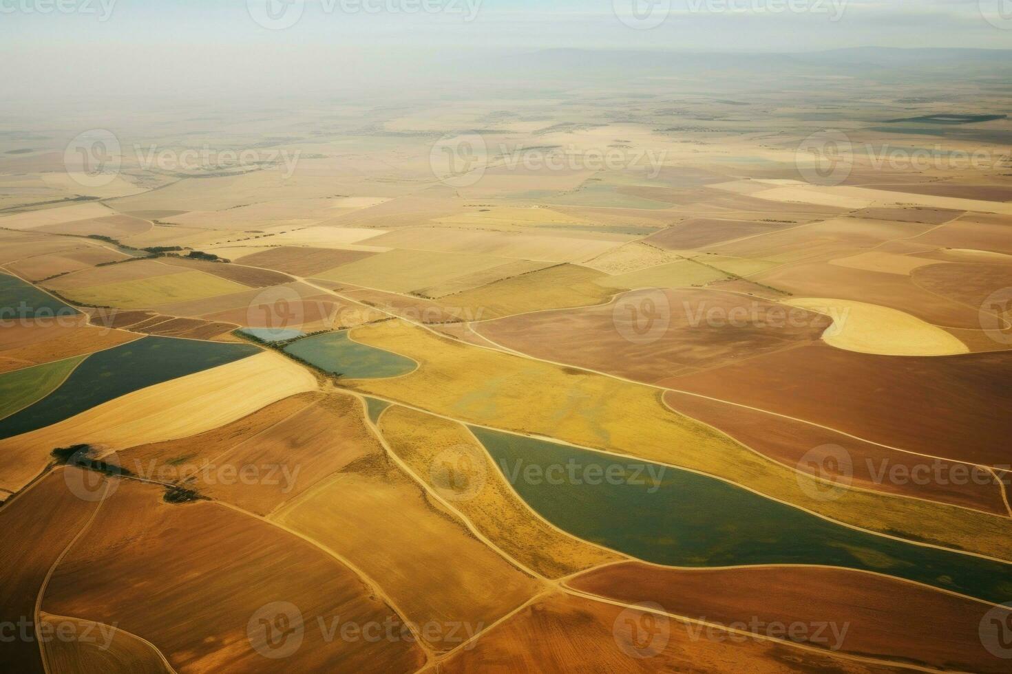 Aerial view scenic farm land. Generate Ai photo