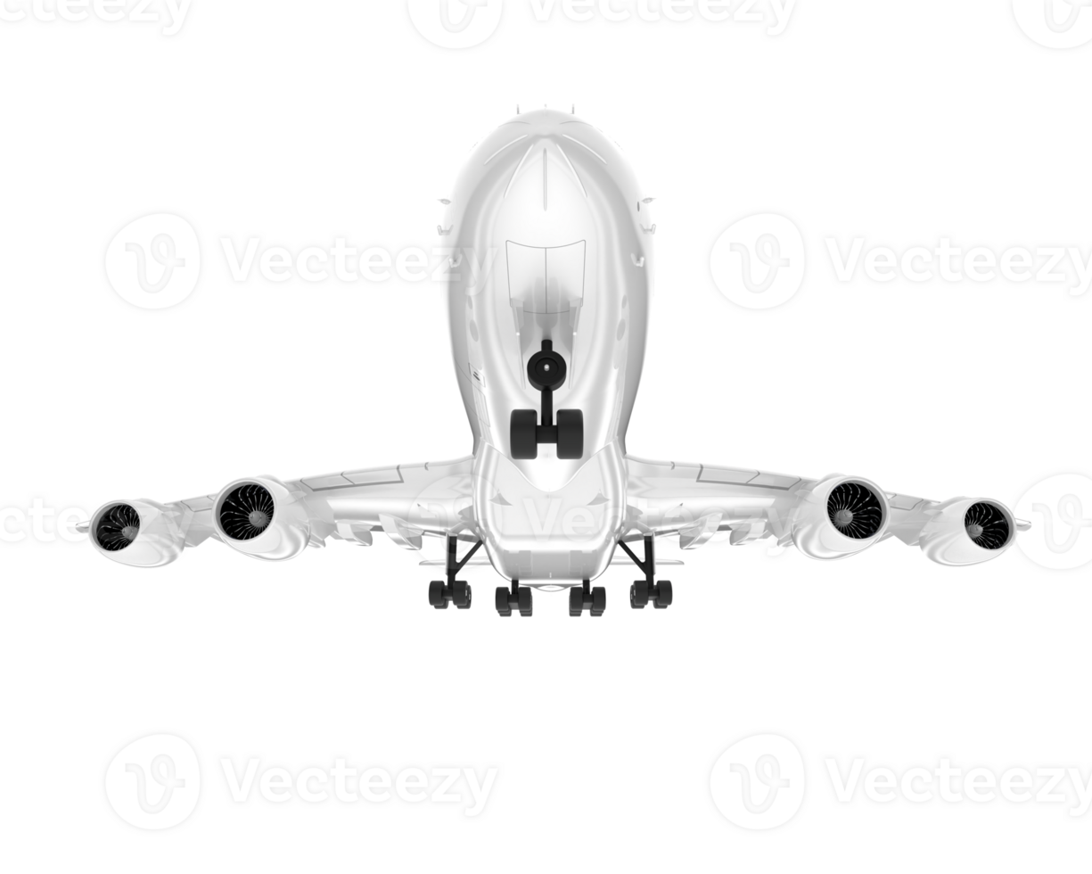 White aircraft isolated on transparent background. 3d rendering - illustration png