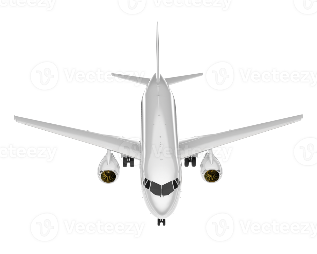 White aircraft isolated on transparent background. 3d rendering - illustration png
