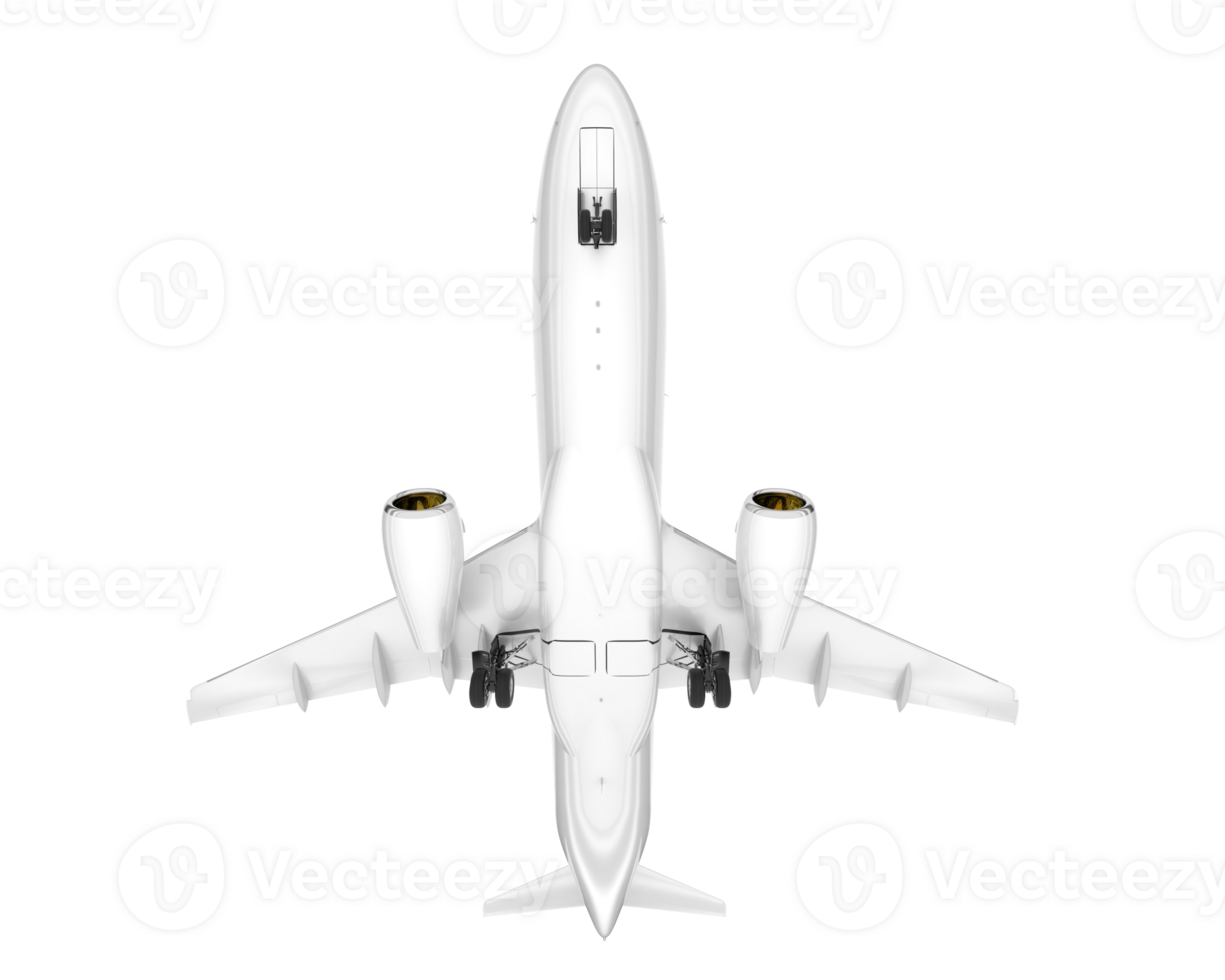 White aircraft isolated on transparent background. 3d rendering - illustration png