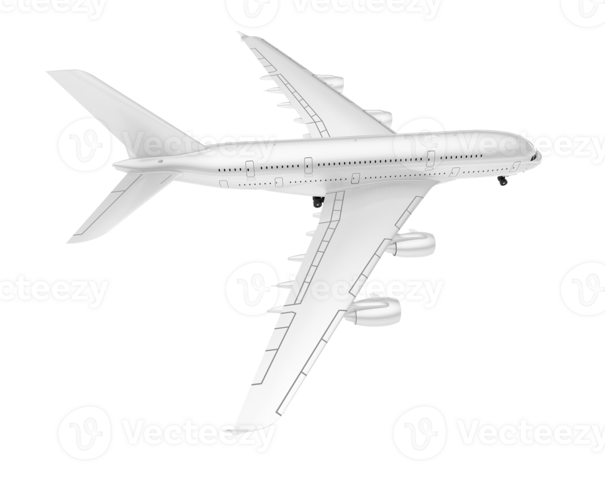 White aircraft isolated on transparent background. 3d rendering - illustration png