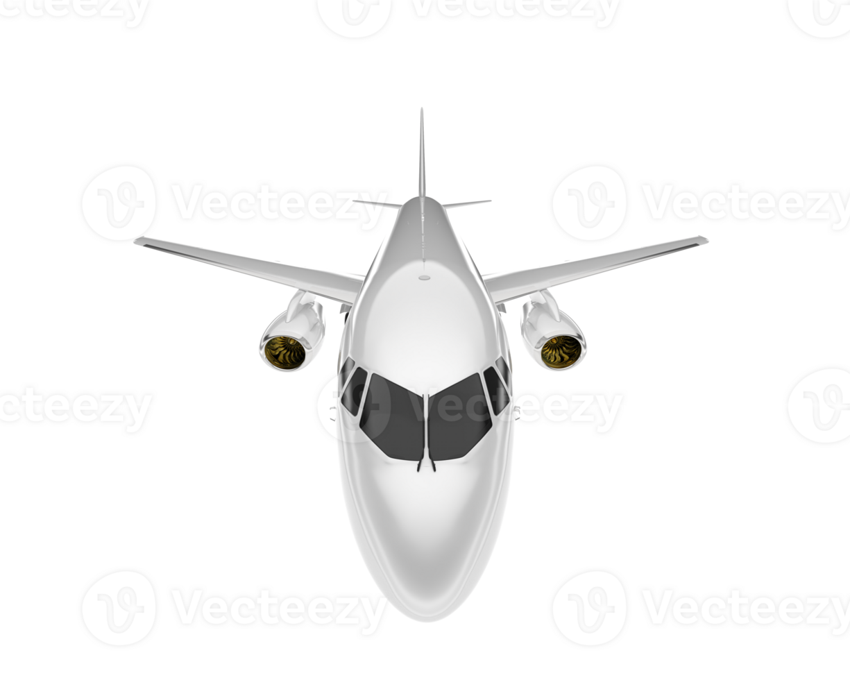 White aircraft isolated on transparent background. 3d rendering - illustration png
