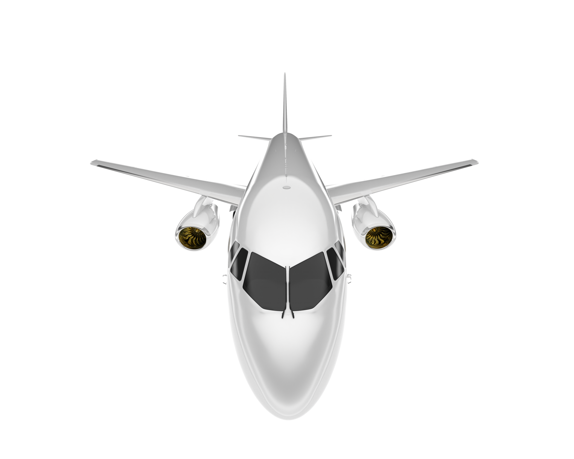 White aircraft isolated on transparent background. 3d rendering