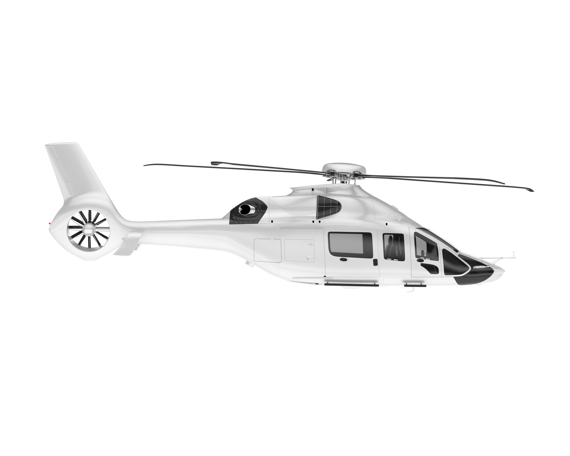 White aircraft isolated on transparent background. 3d rendering