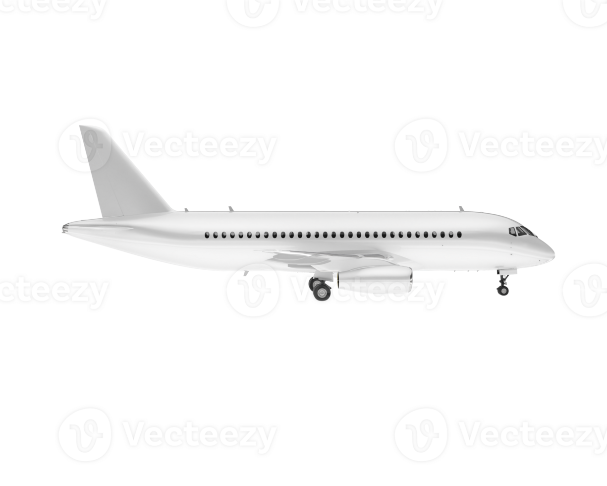White aircraft isolated on transparent background. 3d rendering - illustration png