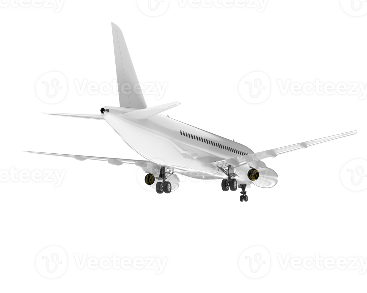 White aircraft isolated on transparent background. 3d rendering - illustration png