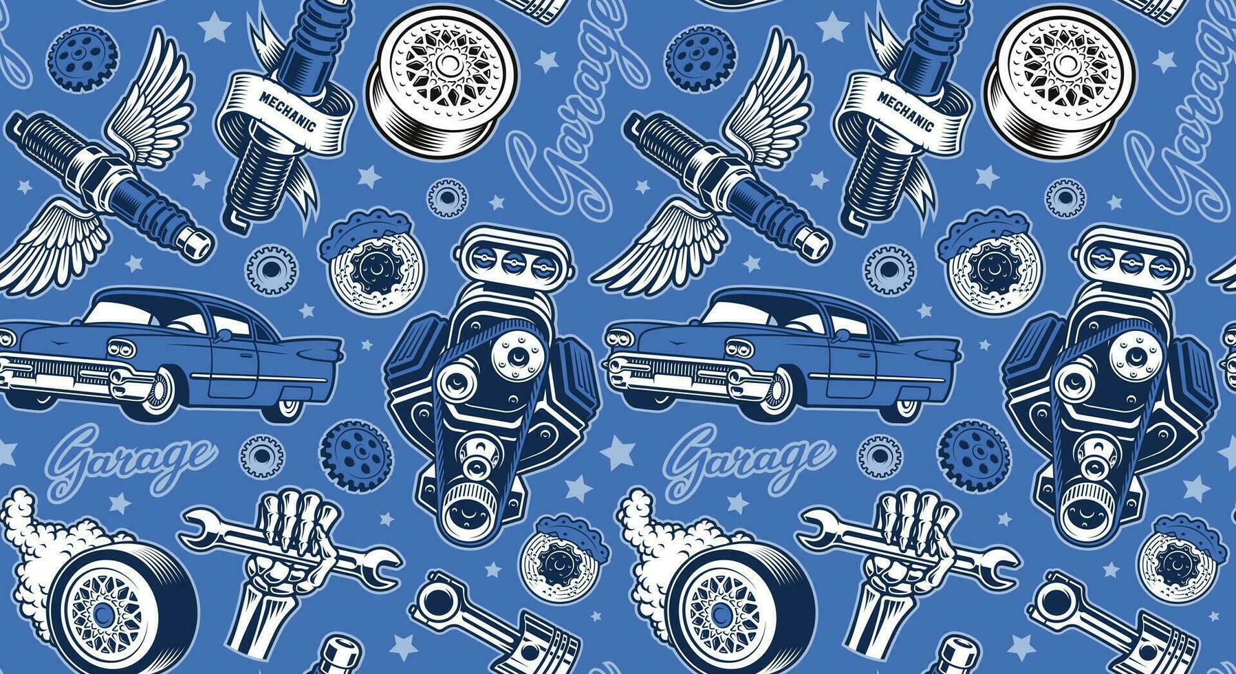 auto parts seamless background vector