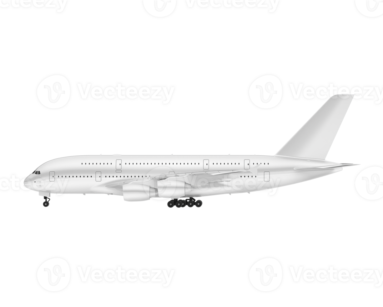 White aircraft isolated on transparent background. 3d rendering - illustration png