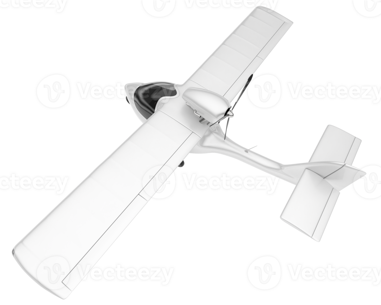 White aircraft isolated on transparent background. 3d rendering - illustration png