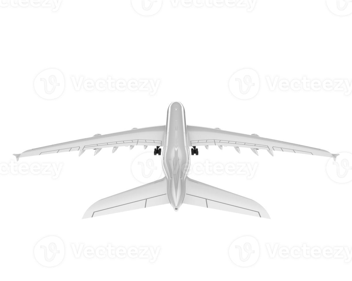 White aircraft isolated on transparent background. 3d rendering - illustration png