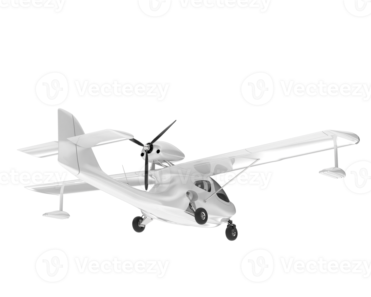White aircraft isolated on transparent background. 3d rendering - illustration png
