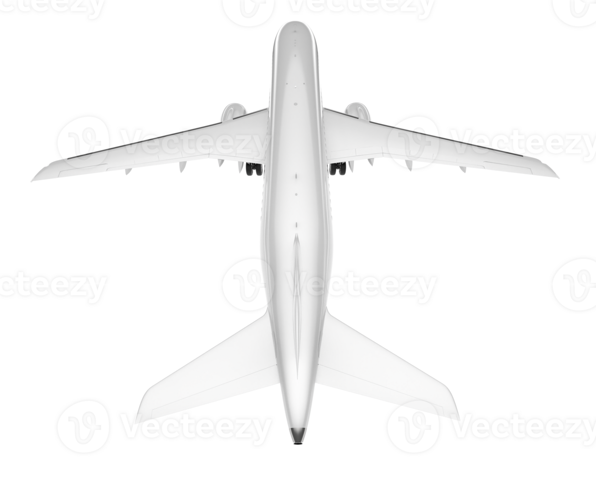 White aircraft isolated on transparent background. 3d rendering - illustration png
