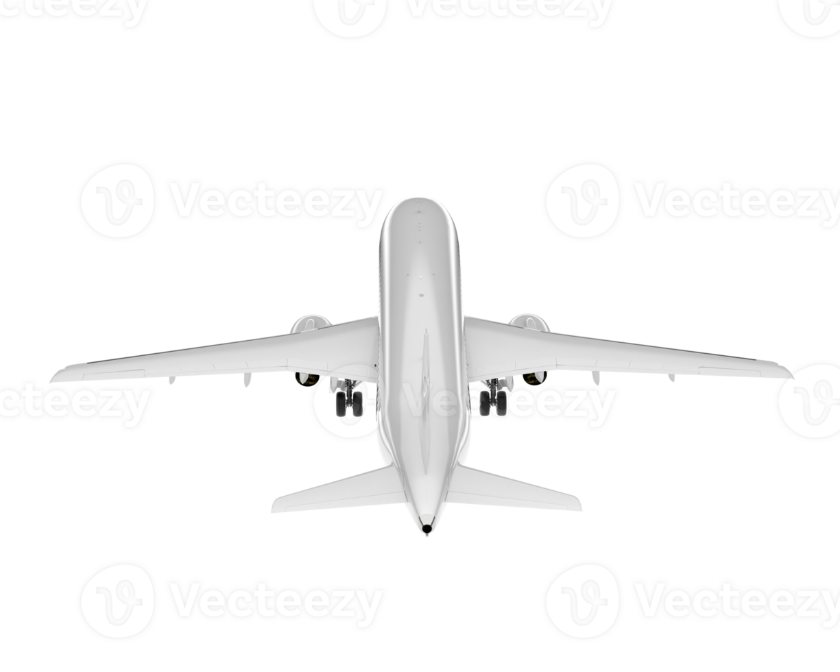 White aircraft isolated on transparent background. 3d rendering - illustration png