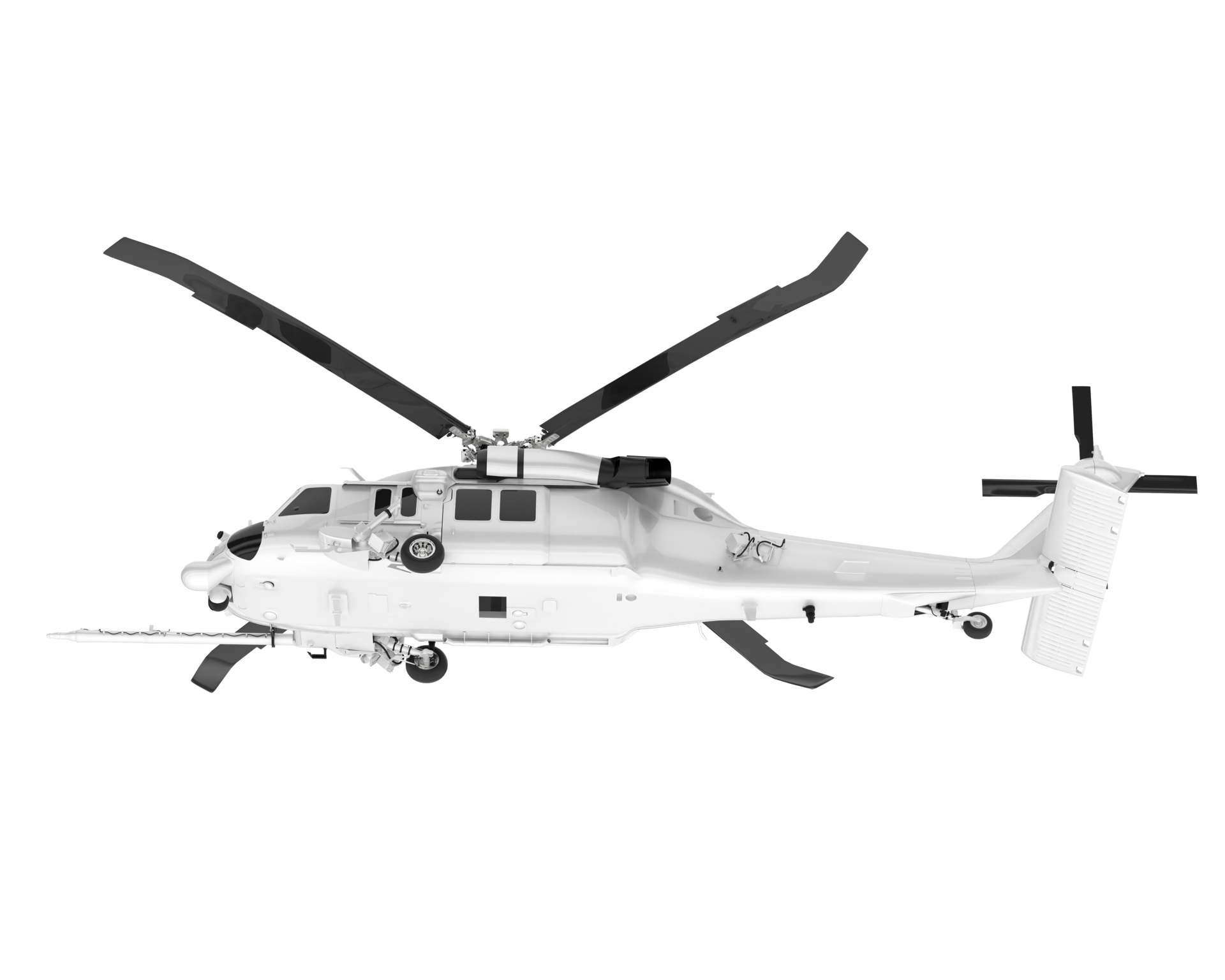 White aircraft isolated on transparent background. 3d rendering
