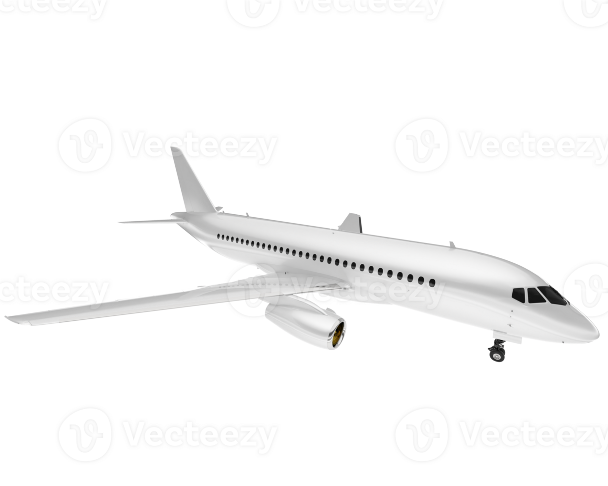 White aircraft isolated on transparent background. 3d rendering - illustration png