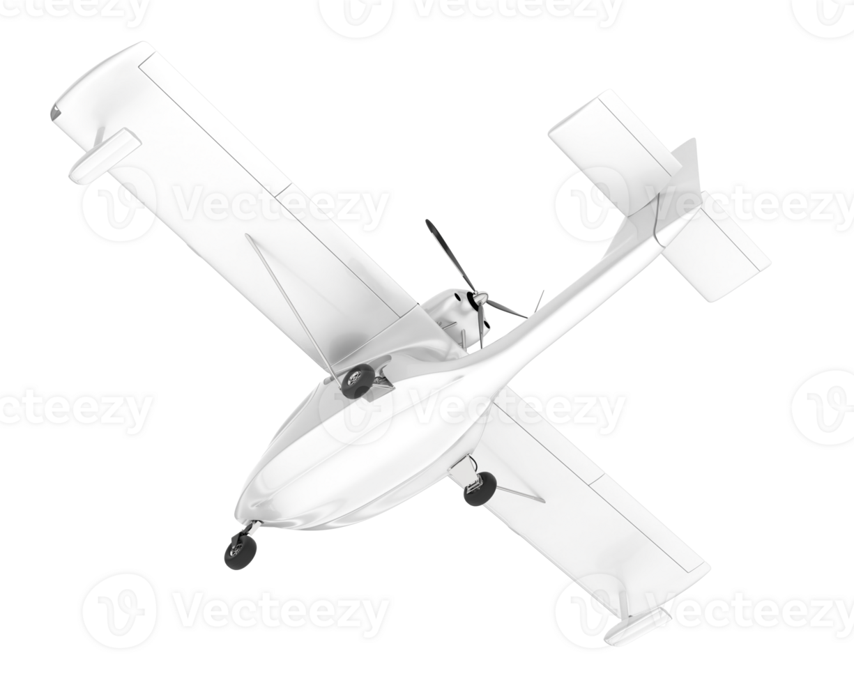 White aircraft isolated on transparent background. 3d rendering - illustration png