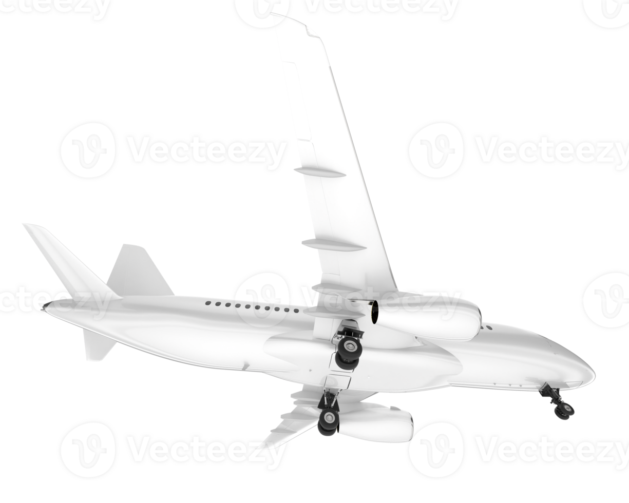 White aircraft isolated on transparent background. 3d rendering - illustration png