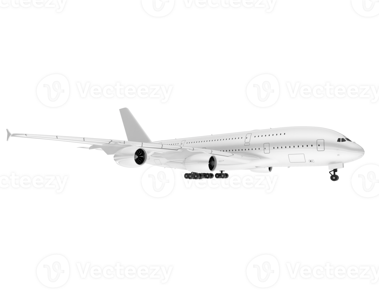 White aircraft isolated on transparent background. 3d rendering - illustration png