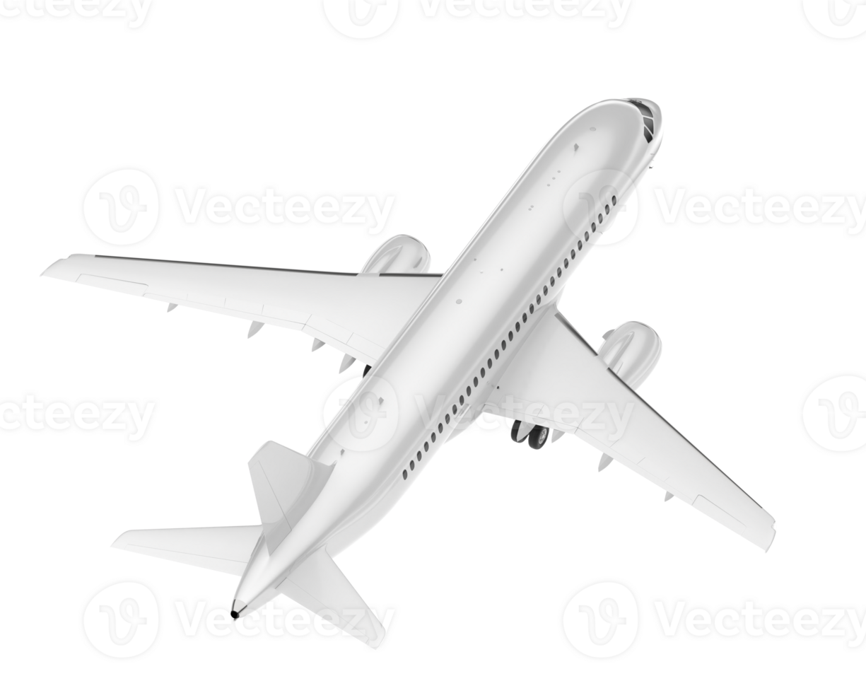 White aircraft isolated on transparent background. 3d rendering - illustration png