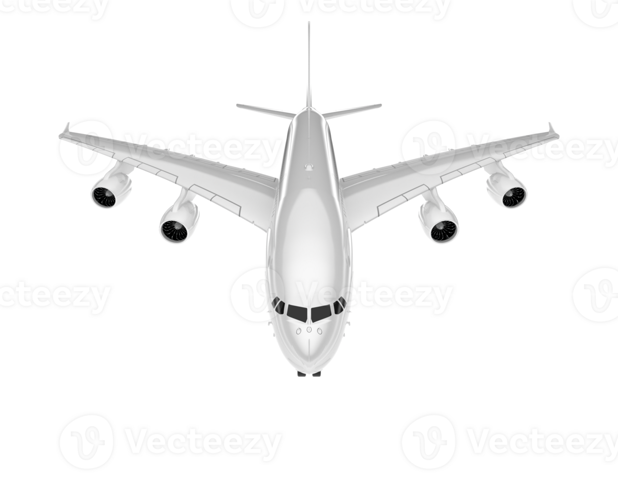 White aircraft isolated on transparent background. 3d rendering - illustration png