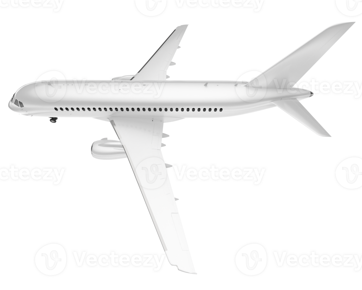 White aircraft isolated on transparent background. 3d rendering - illustration png