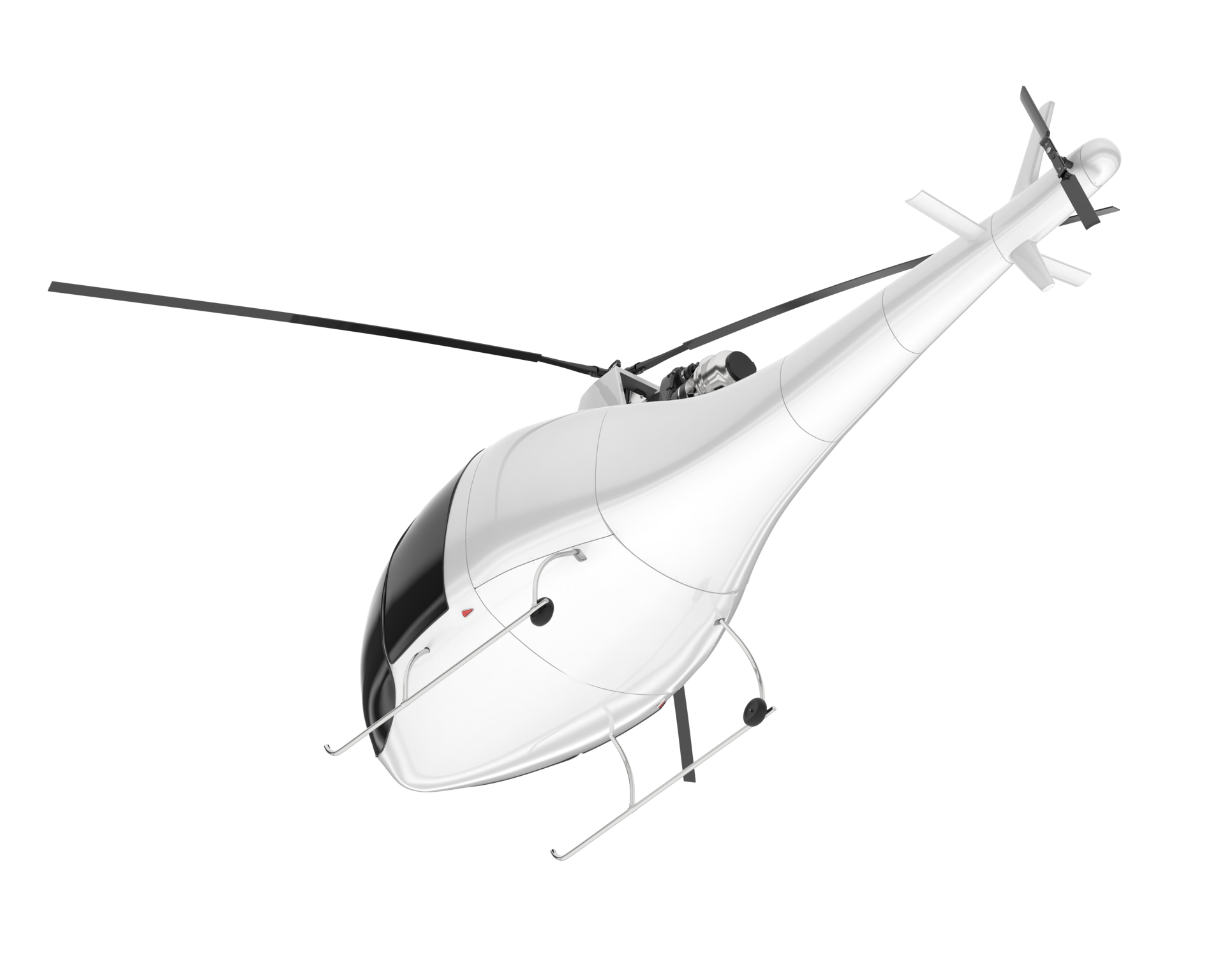 White aircraft isolated on transparent background. 3d rendering
