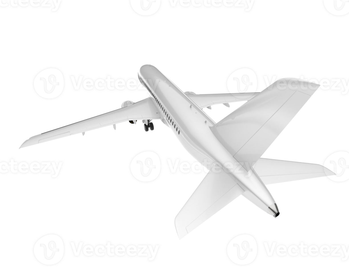 White aircraft isolated on transparent background. 3d rendering - illustration png