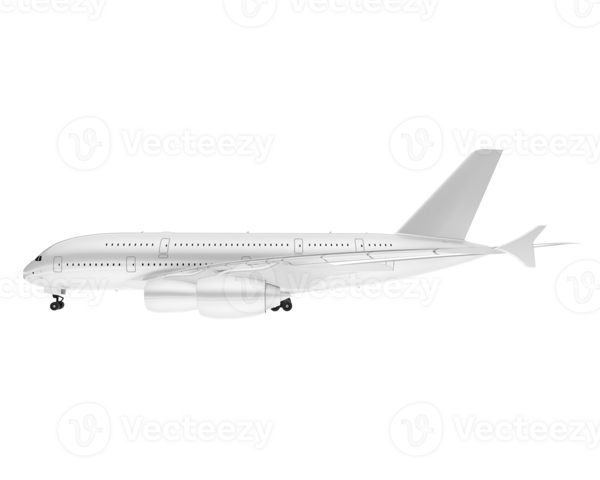 White aircraft isolated on transparent background. 3d rendering - illustration png