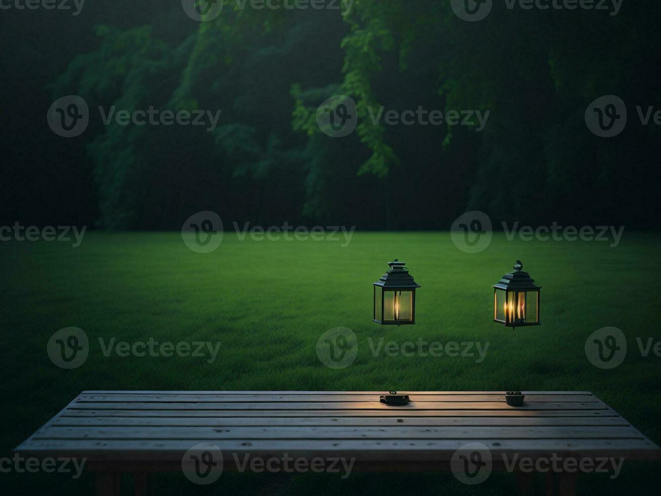 Wooden table and blur tropical beach background, product display montage. High quality photo 8k FHD AI generated