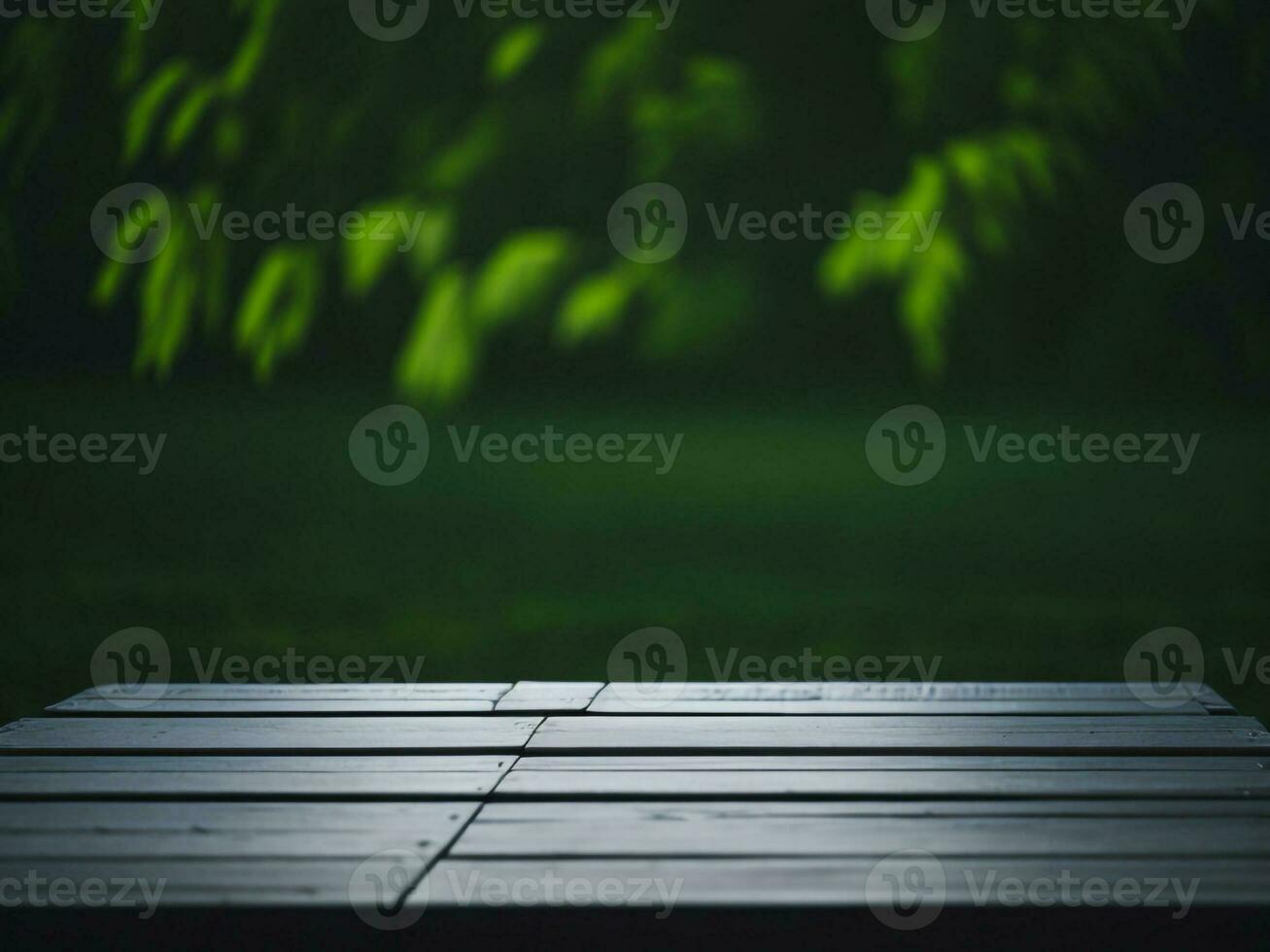 Wooden table and blur tropical beach background, product display montage. High quality photo 8k FHD AI generated