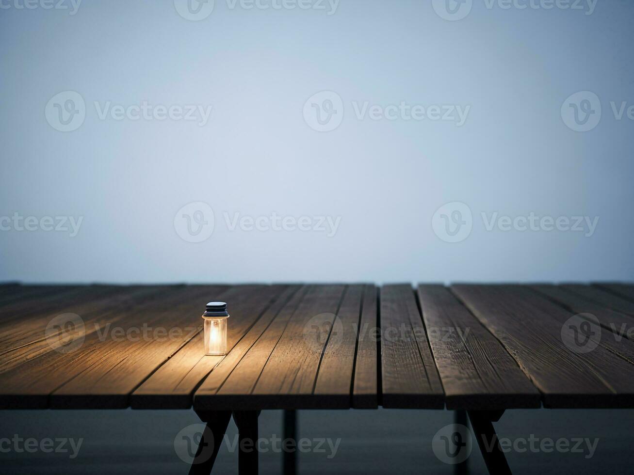 Wooden table and blur tropical white background, product display montage. High quality photo 8k FHD AI generated