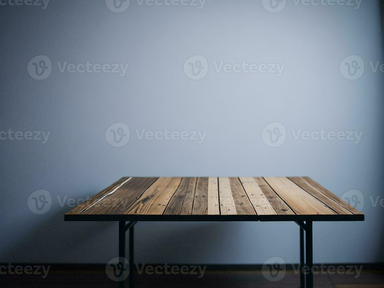 Wooden table and blur tropical white background, product display montage. High quality photo 8k FHD AI generated