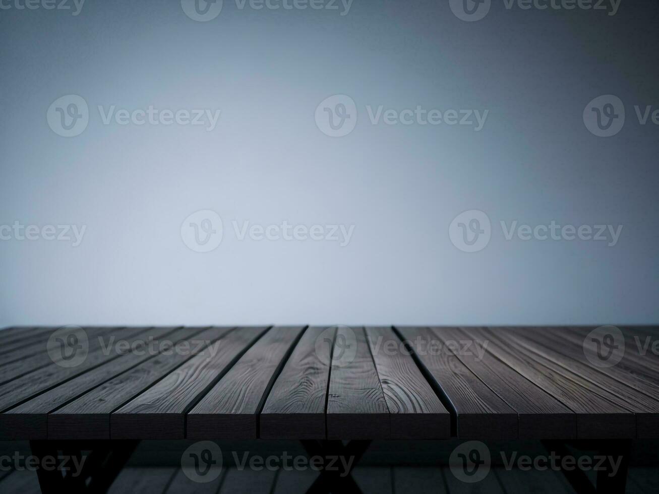 Wooden table and blur tropical white background, product display montage. High quality photo 8k FHD AI generated