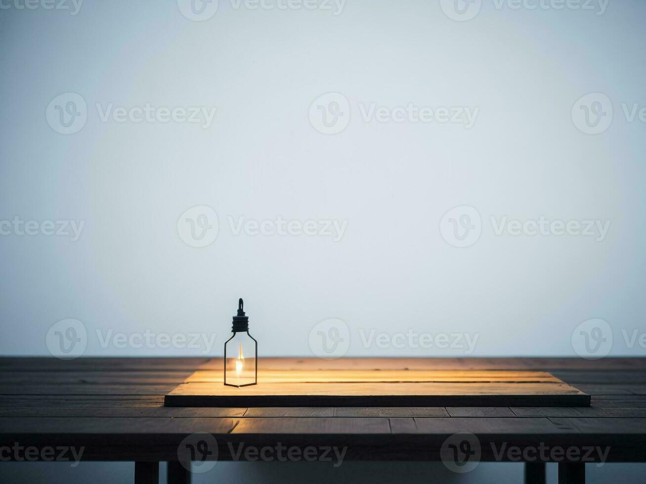 Wooden table and blur tropical white background, product display montage. High quality photo 8k FHD AI generated