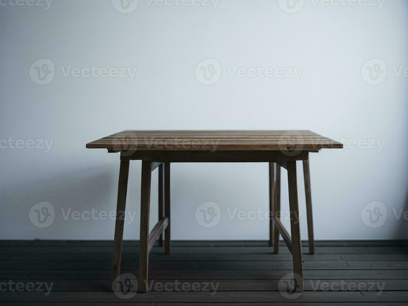 Wooden table and blur tropical white background, product display montage. High quality photo 8k FHD AI generated