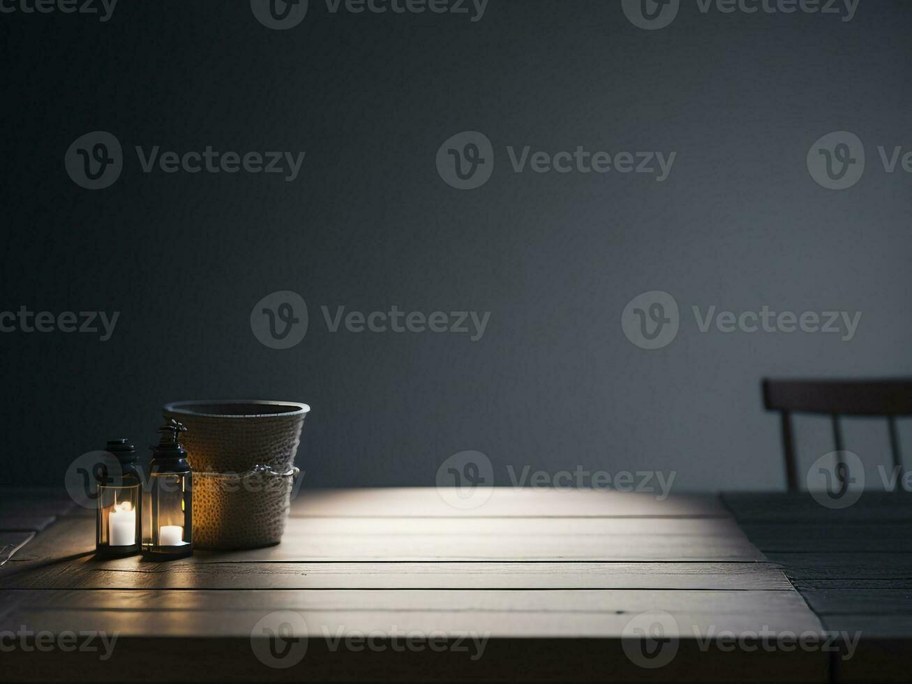 Wooden table and blur tropical white background, product display montage. High quality photo 8k FHD AI generated