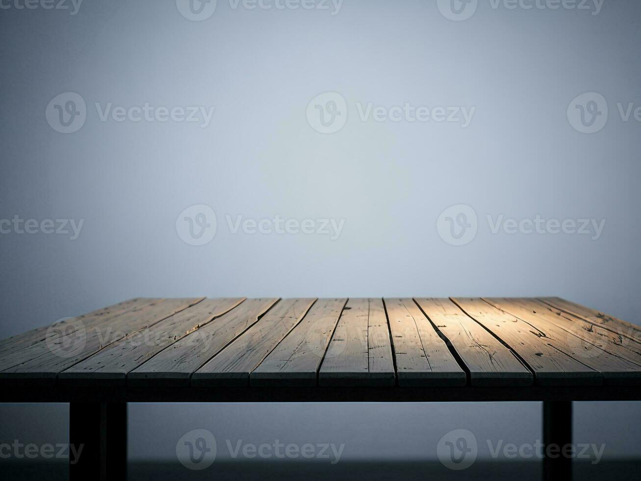 Wooden table and blur tropical white background, product display montage. High quality photo 8k FHD AI generated