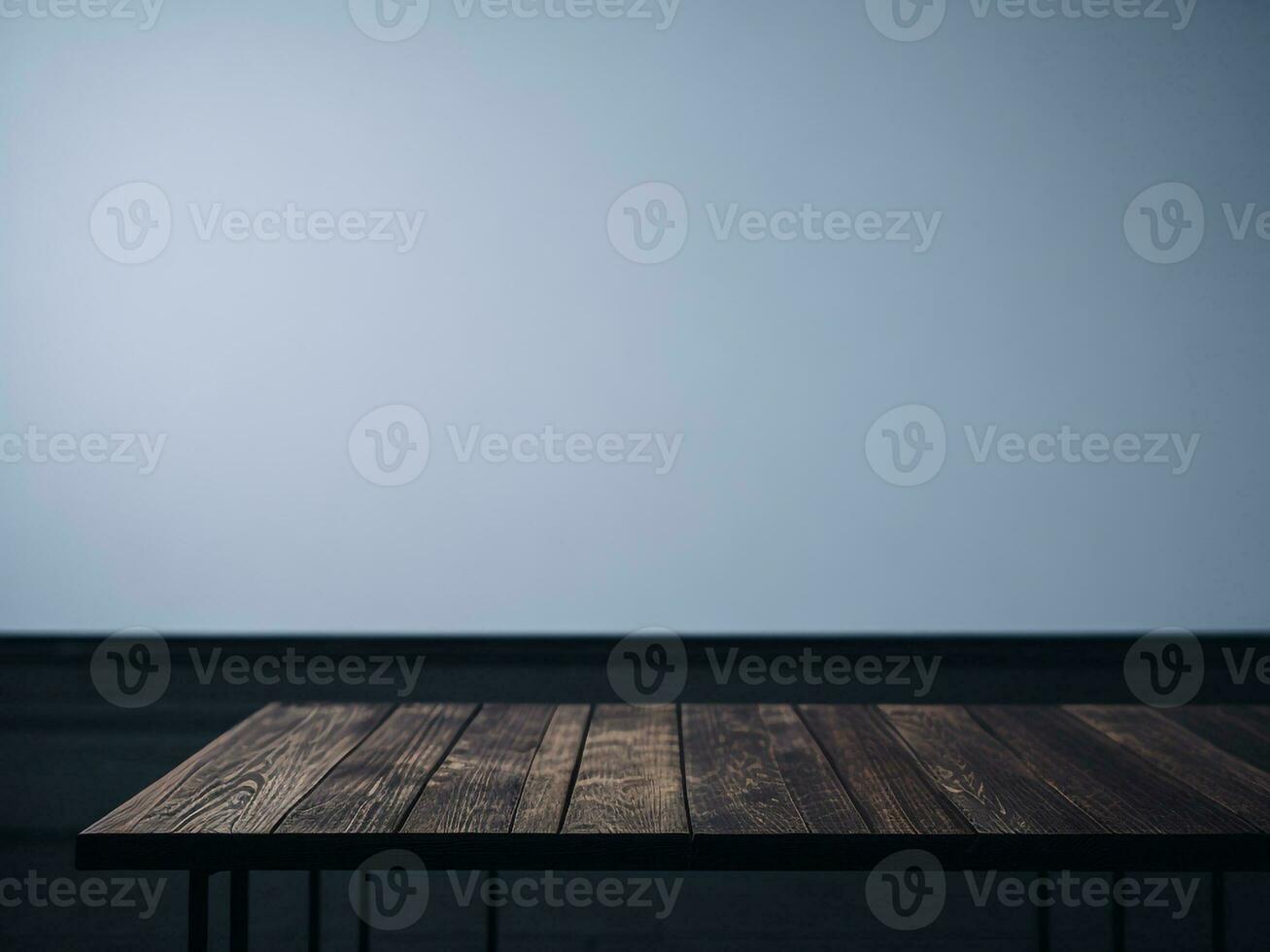 Wooden table and blur tropical white background, product display montage. High quality photo 8k FHD AI generated