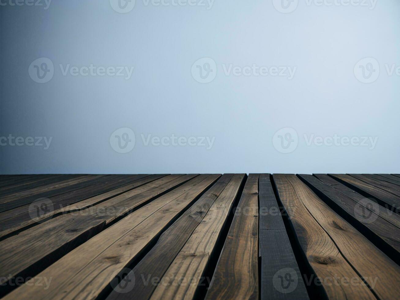 Wooden table and blur tropical Green color background, product display montage. High quality photo 8k FHD AI generated