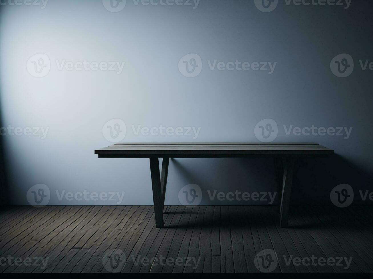 Wooden table and blur tropical white background, product display montage. High quality photo 8k FHD AI generated