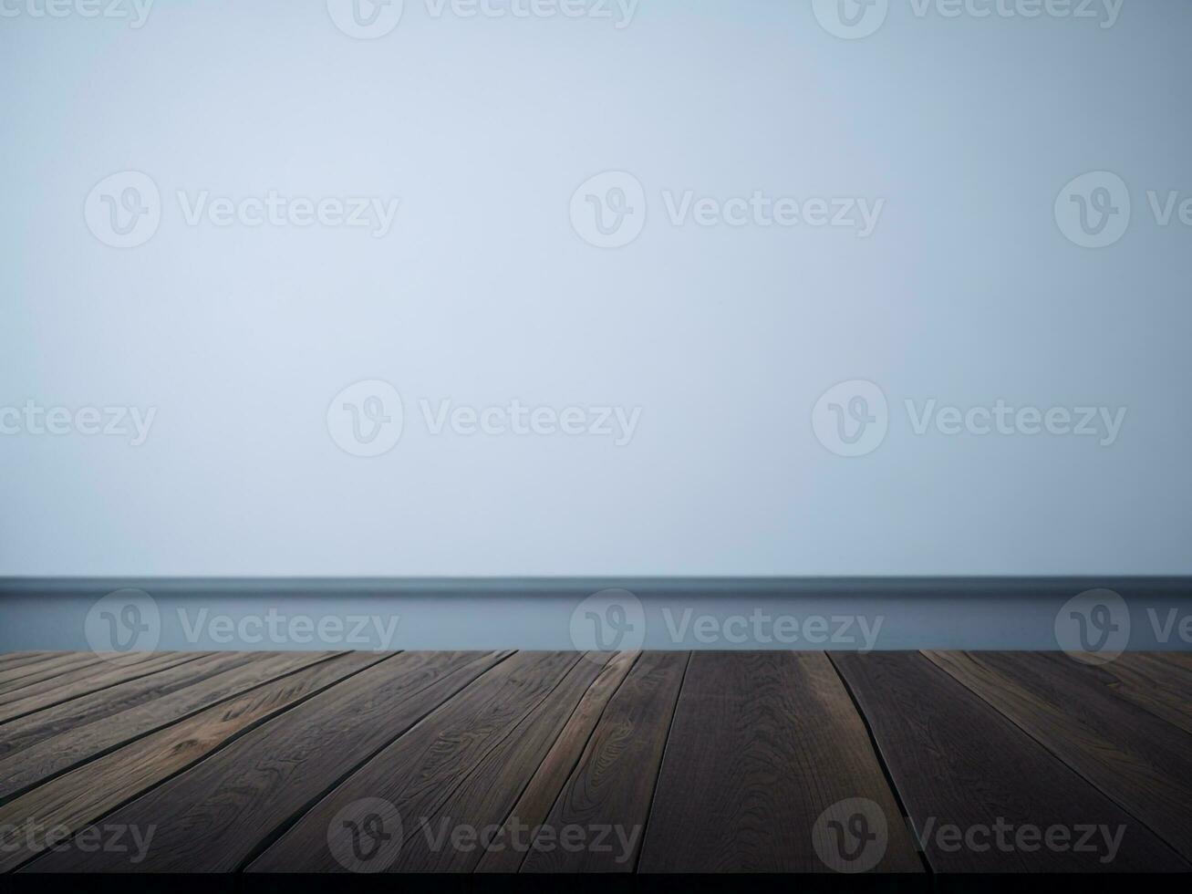 Wooden table and blur tropical white background, product display montage. High quality photo 8k FHD AI generated